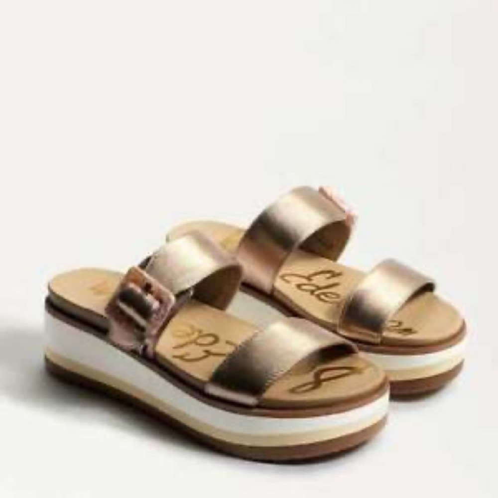 Sam Edelman Agustine rose gold platform sandals size 8M